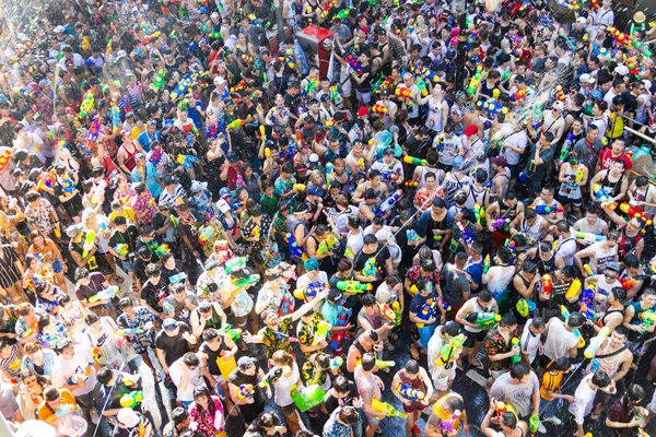 Bangkok Tayland Nisan 2018 Songkran Festivali Bangkok Silom Road Ünlü — Stok fotoğraf