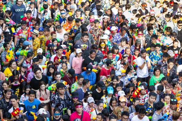 Bangkok Thailand April 2018 Songkran Festival Beroemde Songkran Festival Silom — Stockfoto