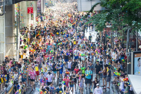 Bangkok Thajsko Dubna 2018 Songkran Festival Slavný Songkran Festival Silom — Stock fotografie