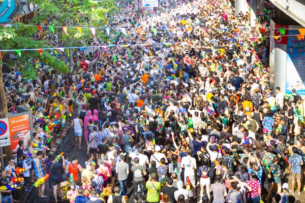 Bangkok Thailand April 2018 Songkran Festival Beroemde Songkran Festival Silom — Stockfoto