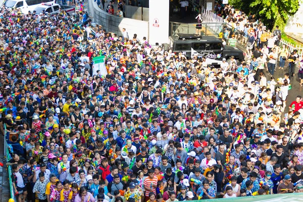 Bangkok Thailand April 2018 Songkran Festival Berühmtes Songkran Festival Silom — Stockfoto