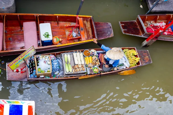 Damnoen Saduak Floating Market Thailandia Questo Mercato Galleggiante Thailandia Prendere — Foto Stock