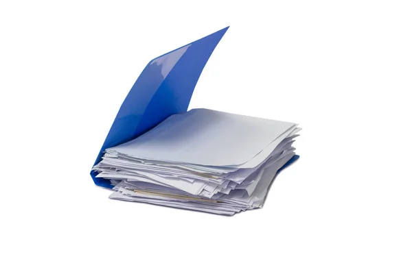 File Folder Stack Business Report Paper File Isolated White Background — Stock Photo, Image