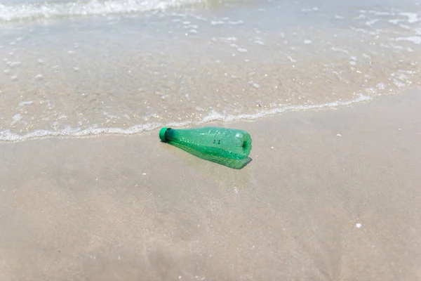 Müll Und Plastikflaschen Und Schmutzabfälle Strand Thailand — Stockfoto