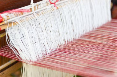 Dokuma ekipmanları Ev dokuma - Dokuma tezgahı detayı için