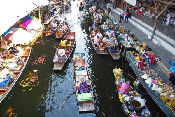 Damnoen saduak mercado flotante, Tailandia — Foto de Stock