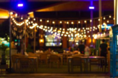 soyut bulanıklık görüntü bir sürü insan mutlu ve huzurlu bir restoran ve atmosfer Festivali gece eğlence keyfini..