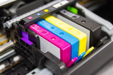 the color printer inkjet cartridge clipart