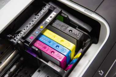 the color printer inkjet cartridge clipart