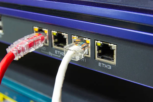 Kabel jaringan untuk menyambung port Lan — Stok Foto