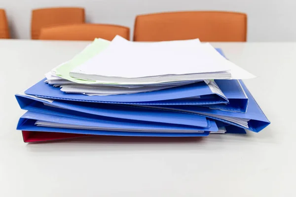 file folder and Stack of business report paper file on the table
