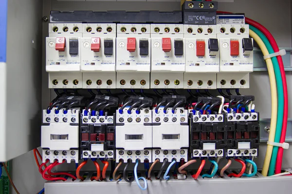 control voltage switchboard with circuit breakers for main swith