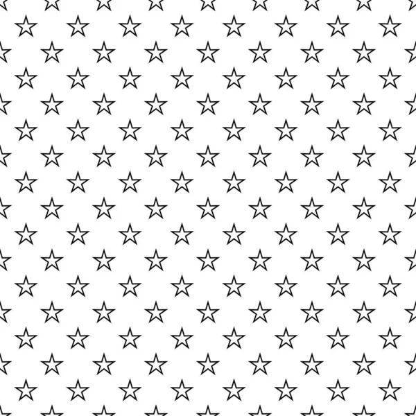 Seamless Abstract Star Black Pattern White Background Vector Illustration Texture — Stock Vector