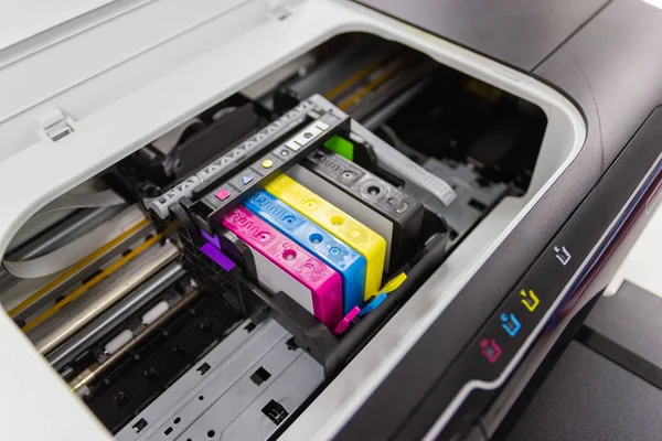 An ink cartridge or inkjet cartridge is a component of an inkjet — Stock Photo, Image