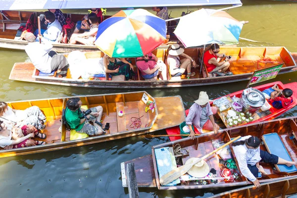 Damnoen saduak mercado flotante, Tailandia —  Fotos de Stock