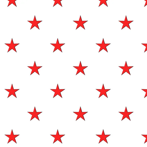 Abstract Seamless Wallpaper Stars Red White Background Texture Vector Illustration — Stock Vector