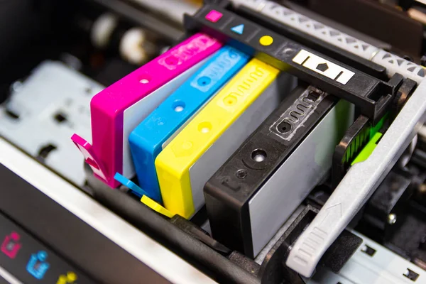 An ink cartridge or inkjet cartridge is a component of an inkjet — Stock Photo, Image