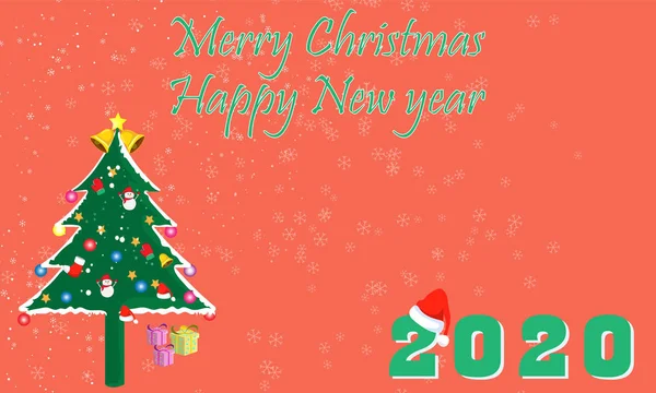 Christmas Card New Year 2020 Design Vector Illustration — стоковий вектор