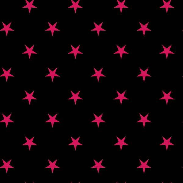 Abstrato Papel Parede Sem Costura Com Estrelas Rosa Preto Fundo — Vetor de Stock