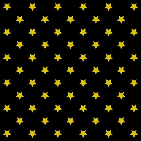 Abstract Seamless Wallpaper Stars Gold Black Background Texture Vector Illustration — Stock Vector
