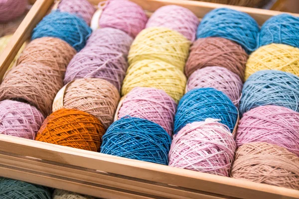 Yarn is suitable for use in the production of textiles, sewing, crocheting, knitting, weaving, embroidery
