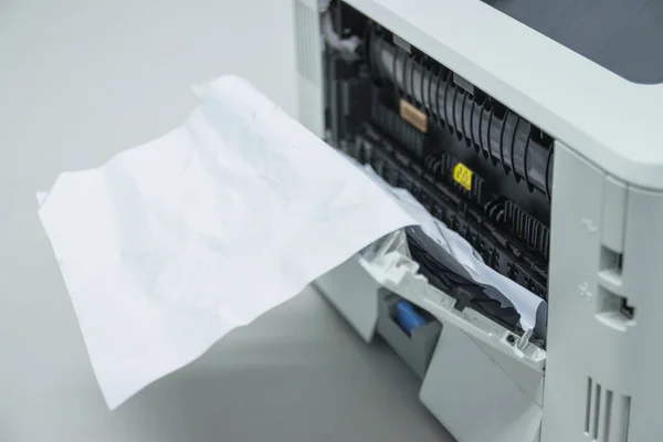 Paper Stuck Printer Office Concept Repair Printer Stock Photo