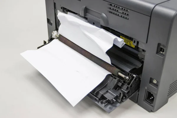Papel Preso Impressora Escritório Impressora Reparo Conceito — Fotografia de Stock