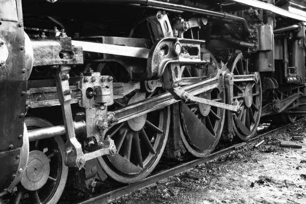 Toghjulet Damplokomotivet Tilbage Hvid Tone - Stock-foto
