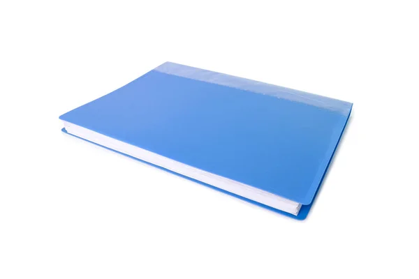 青いファイルフォルダ白い背景に隔離された契約の保持 コンセプトオフィス用品 — ストック写真