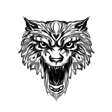   vahşi kurt yüz dövme