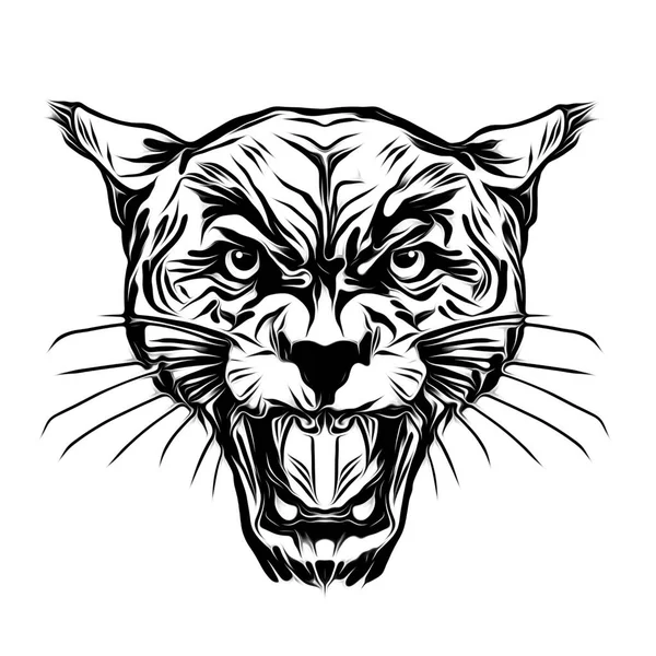 Vilda Ansikte Tiger Tatuering — Stockfoto