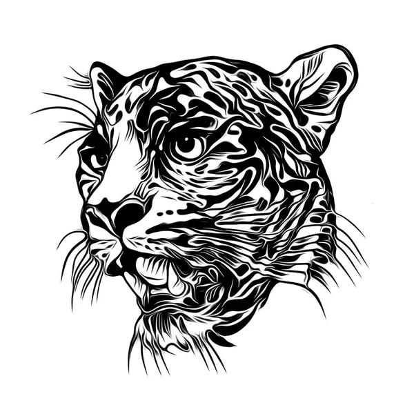 Tatuagem Facial Puma Selvagem — Fotografia de Stock