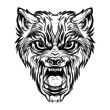   vahşi kurt yüz dövme