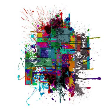 Beyaz zeminde izole edilmiş noktalarla renkli soyut arka plan 