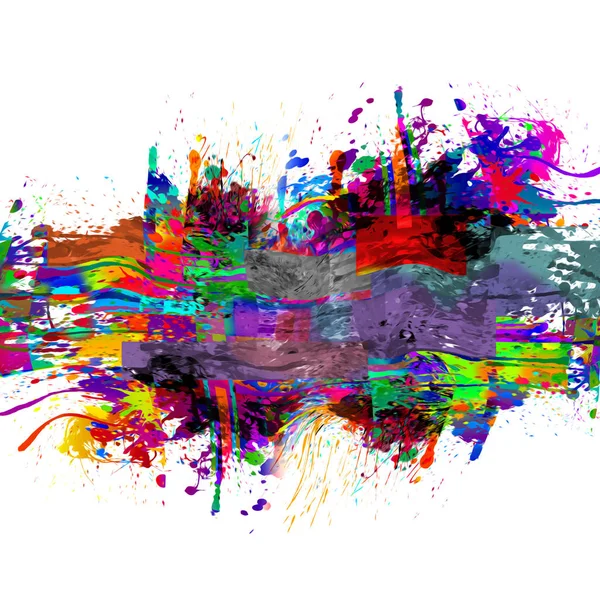 Abstrakte Kreative Tapete Mit Farbklecksen Auf Weißem Hintergrund — Stockfoto
