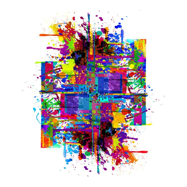 Абстрактные Творческие Обои Цветовыми Пятнами Изолированы Белом Фоне Иллюстрация — стоковое фото