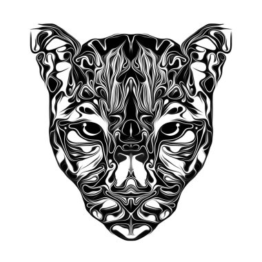 Tek renkli sanatsal leopar ağızlık beyaz arkaplanda izole edildi