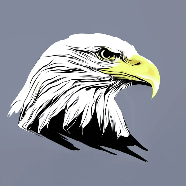 灰色の背景に隔離されたカラフルな芸術的な鷲 — ストック写真