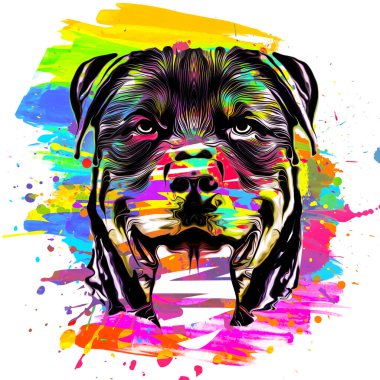 soyut renkli sanatsal köpek, grafik tasarım konsepti