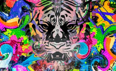 Renkli arka planlara sahip soyut kaplan rengi