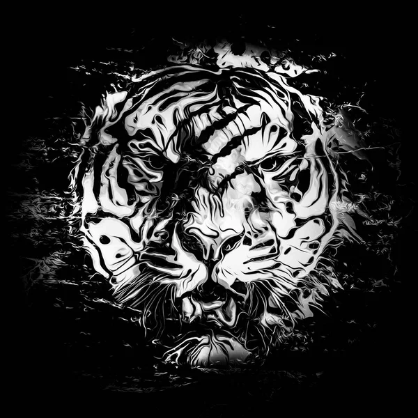 Abstraktes Tigergesicht Grafisches Gestaltungskonzept — Stockfoto