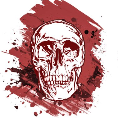soyut renkli sanatsal kafatası, grafik tasarım konsepti, parlak renkli sanat 