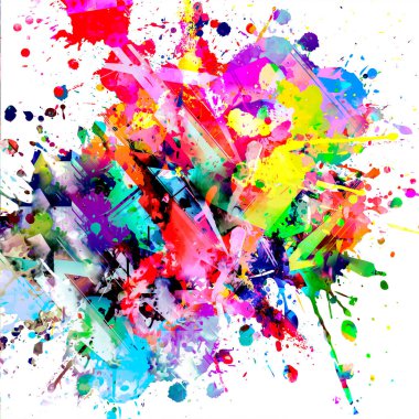 soyut renkli arkaplan ve beyaz üzerine izole sıçramalar