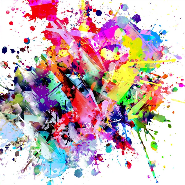 soyut renkli arkaplan ve beyaz üzerine izole sıçramalar