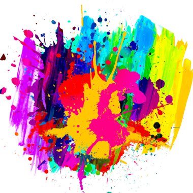 soyut renkli arkaplan ve beyaz üzerine izole sıçramalar