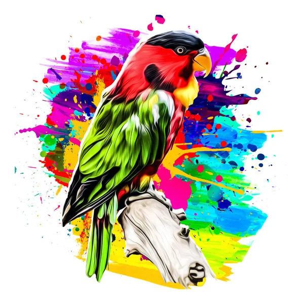 Pájaro Abstracto Colorido Salpicaduras Fondo —  Fotos de Stock