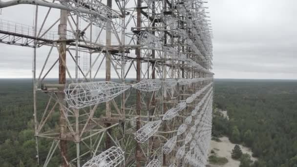 Arco Objeto Secreto Urss Disparado Por Dron Cámara Acerca Estructura — Vídeos de Stock