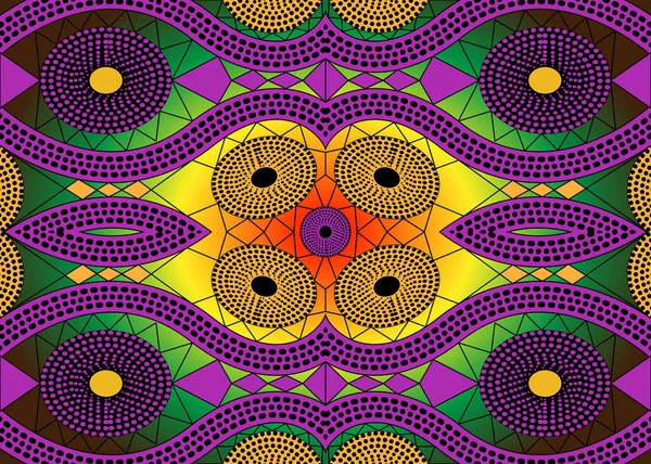 Afrikai Print szövet, a tervezés, az etnikai és a törzsi motívumai geometriai elemek etnikai kézzel készített dísz. Vektor textúra, afro textil Ankara divat-stílus — Stock Vector