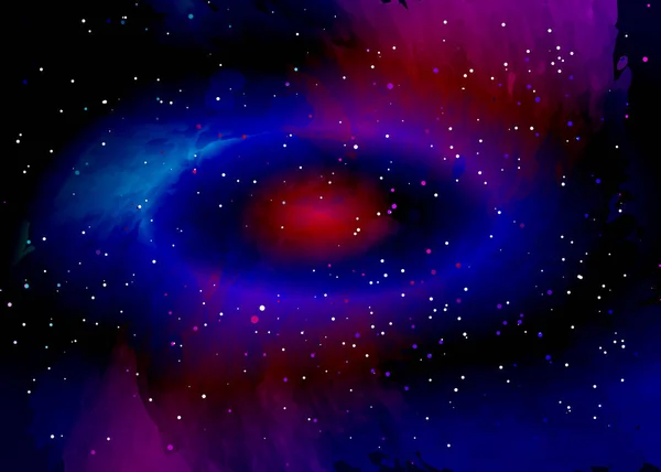 Campo estelar no espaço e uma nebulosa. Contexto abstrato do universo e um congestionamento de gás. Espaço galáctico espiral com buracos negros. Nebulosa vetorial, para uso em projetos de ciência, pesquisa e educação. Ilustração vetorial para o seu design, obras de arte — Vetor de Stock