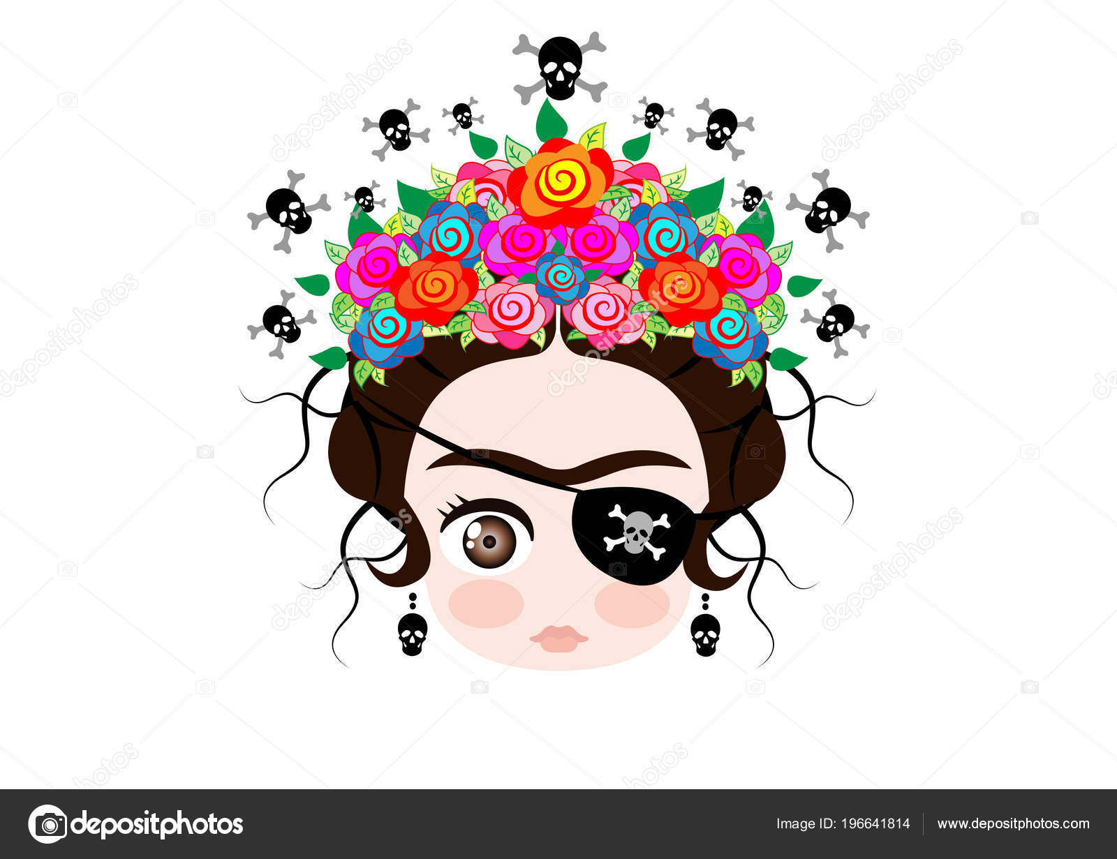 Download Emoji Baby Frida Kahlo Korunou Barevných Květin Pirátské ...